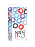Baller's Dozen 12 Stretchy Cock Rings - Standard