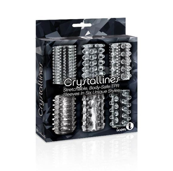 Crystalline TPR Cock Sleeves 6 Pack Clear