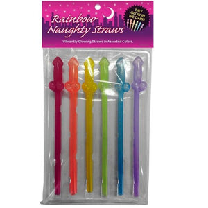 Glow-in-the-Dark Rainbow Naughty Straws