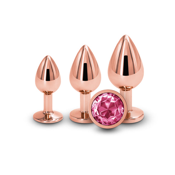 Rear Assets 3 Piece Rose Gold Trainer Kit with Pink Jewel